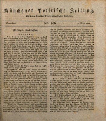 Münchener politische Zeitung (Süddeutsche Presse) Samstag 3. Mai 1828