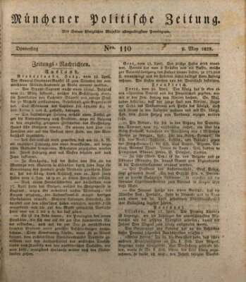 Münchener politische Zeitung (Süddeutsche Presse) Donnerstag 8. Mai 1828