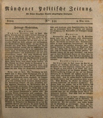 Münchener politische Zeitung (Süddeutsche Presse) Freitag 9. Mai 1828
