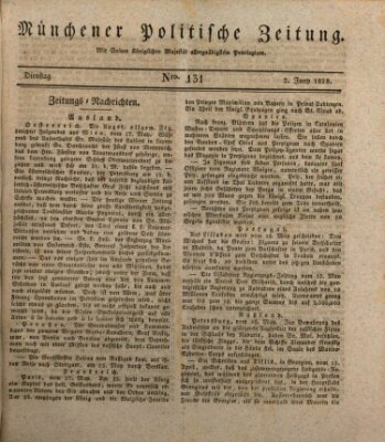 Münchener politische Zeitung (Süddeutsche Presse) Dienstag 3. Juni 1828