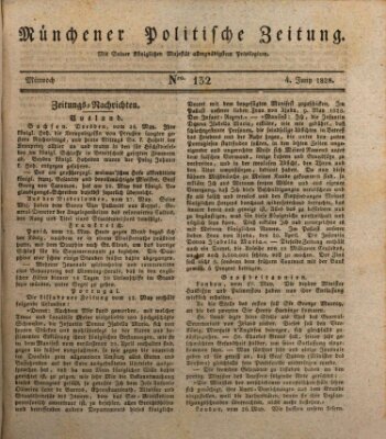 Münchener politische Zeitung (Süddeutsche Presse) Mittwoch 4. Juni 1828