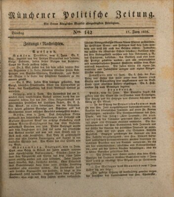 Münchener politische Zeitung (Süddeutsche Presse) Dienstag 17. Juni 1828