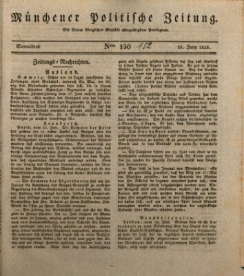 Münchener politische Zeitung (Süddeutsche Presse) Samstag 28. Juni 1828