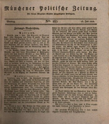 Münchener politische Zeitung (Süddeutsche Presse) Montag 14. Juli 1828