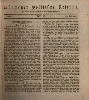 Münchener politische Zeitung (Süddeutsche Presse) Montag 21. Juli 1828