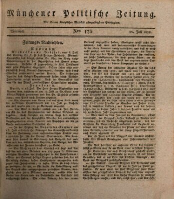 Münchener politische Zeitung (Süddeutsche Presse) Mittwoch 23. Juli 1828