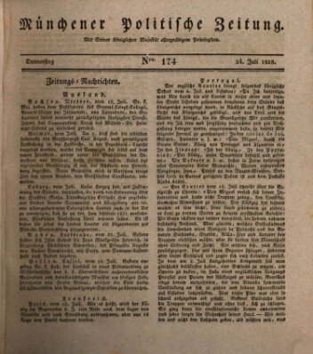 Münchener politische Zeitung (Süddeutsche Presse) Donnerstag 24. Juli 1828