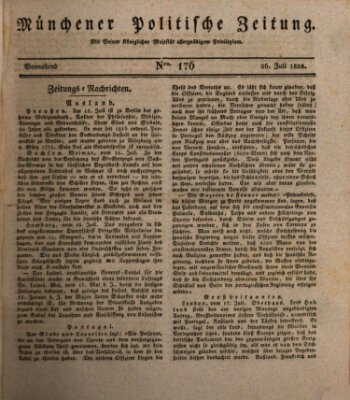 Münchener politische Zeitung (Süddeutsche Presse) Samstag 26. Juli 1828