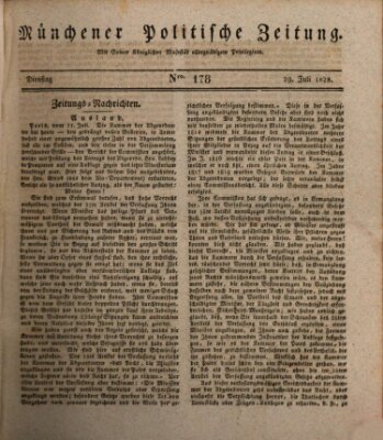 Münchener politische Zeitung (Süddeutsche Presse) Dienstag 29. Juli 1828