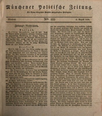 Münchener politische Zeitung (Süddeutsche Presse) Mittwoch 6. August 1828