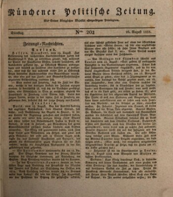 Münchener politische Zeitung (Süddeutsche Presse) Dienstag 26. August 1828