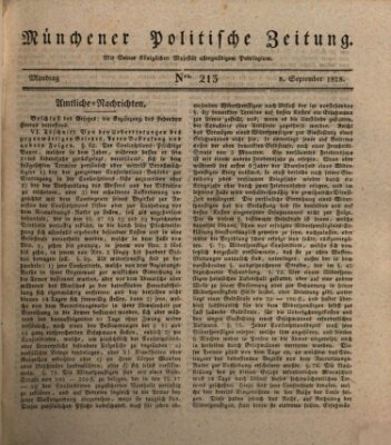 Münchener politische Zeitung (Süddeutsche Presse) Montag 8. September 1828