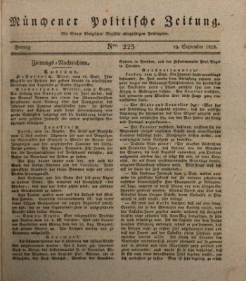 Münchener politische Zeitung (Süddeutsche Presse) Freitag 19. September 1828