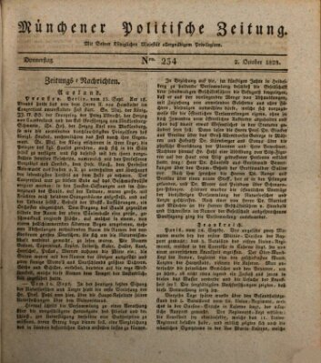 Münchener politische Zeitung (Süddeutsche Presse) Donnerstag 2. Oktober 1828