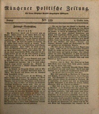 Münchener politische Zeitung (Süddeutsche Presse) Freitag 3. Oktober 1828