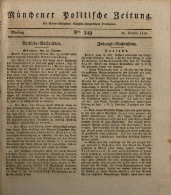 Münchener politische Zeitung (Süddeutsche Presse) Montag 20. Oktober 1828