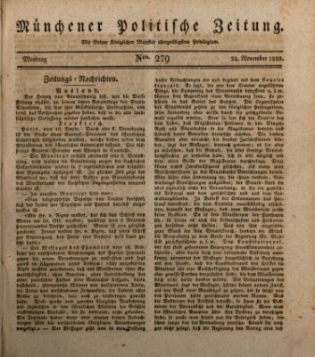 Münchener politische Zeitung (Süddeutsche Presse) Montag 24. November 1828