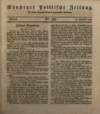 Münchener politische Zeitung (Süddeutsche Presse) Mittwoch 10. Dezember 1828