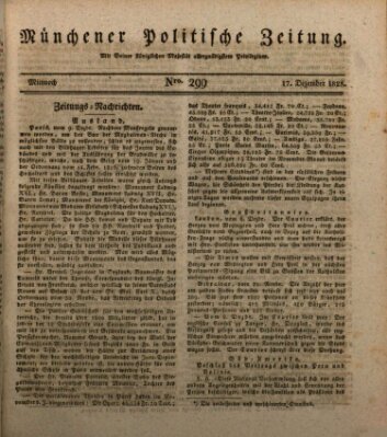 Münchener politische Zeitung (Süddeutsche Presse) Mittwoch 17. Dezember 1828