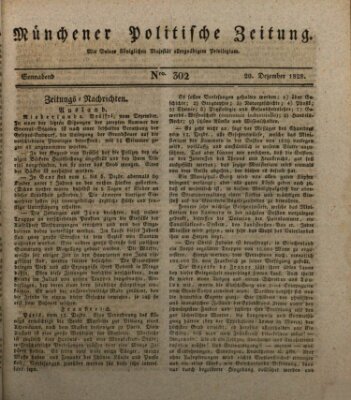 Münchener politische Zeitung (Süddeutsche Presse) Samstag 20. Dezember 1828