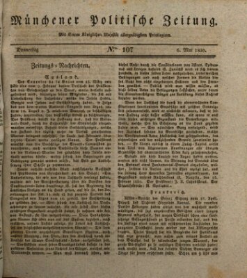 Münchener politische Zeitung (Süddeutsche Presse) Donnerstag 6. Mai 1830