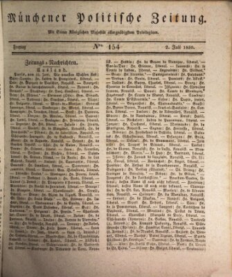 Münchener politische Zeitung (Süddeutsche Presse) Freitag 2. Juli 1830