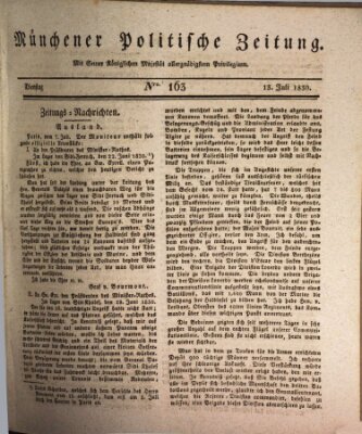 Münchener politische Zeitung (Süddeutsche Presse) Dienstag 13. Juli 1830