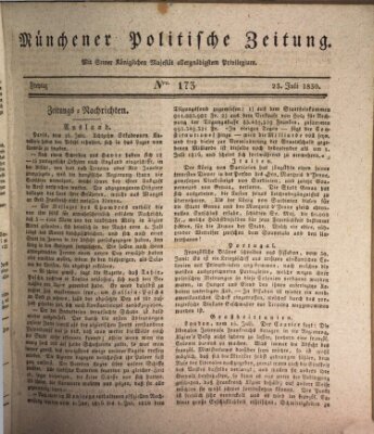 Münchener politische Zeitung (Süddeutsche Presse) Freitag 23. Juli 1830