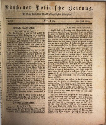 Münchener politische Zeitung (Süddeutsche Presse) Montag 26. Juli 1830