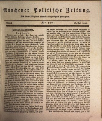 Münchener politische Zeitung (Süddeutsche Presse) Mittwoch 28. Juli 1830