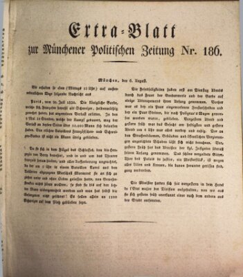 Münchener politische Zeitung (Süddeutsche Presse) Freitag 6. August 1830