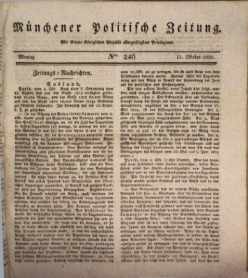 Münchener politische Zeitung (Süddeutsche Presse) Montag 11. Oktober 1830