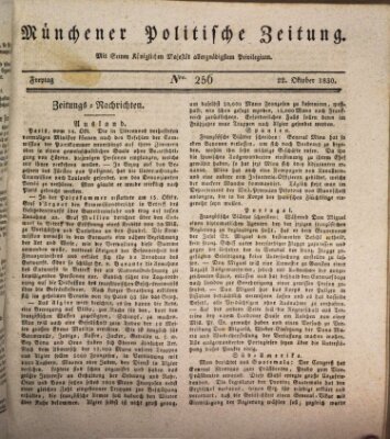 Münchener politische Zeitung (Süddeutsche Presse) Freitag 22. Oktober 1830