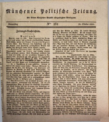 Münchener politische Zeitung (Süddeutsche Presse) Donnerstag 28. Oktober 1830