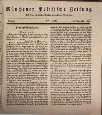 Münchener politische Zeitung (Süddeutsche Presse) Freitag 26. November 1830