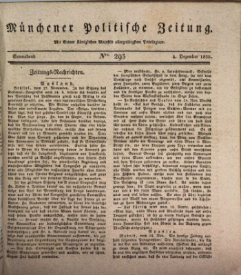 Münchener politische Zeitung (Süddeutsche Presse) Samstag 4. Dezember 1830