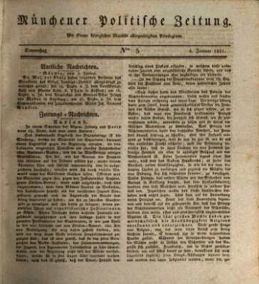 Münchener politische Zeitung (Süddeutsche Presse) Donnerstag 6. Januar 1831