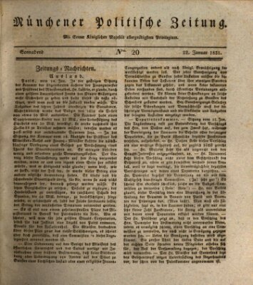 Münchener politische Zeitung (Süddeutsche Presse) Samstag 22. Januar 1831