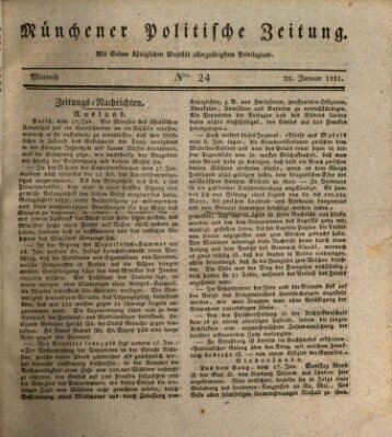 Münchener politische Zeitung (Süddeutsche Presse) Mittwoch 26. Januar 1831