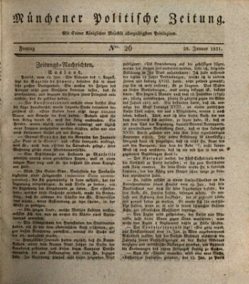 Münchener politische Zeitung (Süddeutsche Presse) Freitag 28. Januar 1831