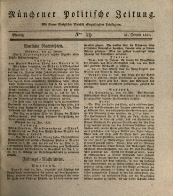 Münchener politische Zeitung (Süddeutsche Presse) Montag 31. Januar 1831