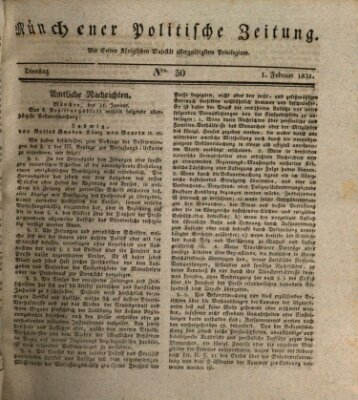 Münchener politische Zeitung (Süddeutsche Presse) Dienstag 1. Februar 1831