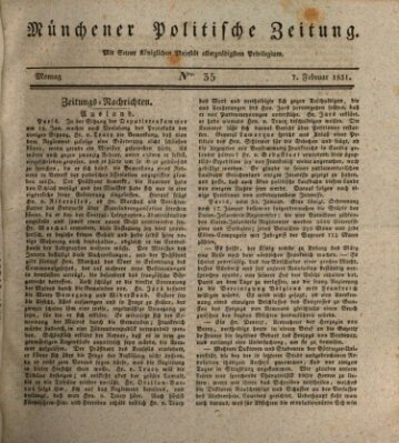 Münchener politische Zeitung (Süddeutsche Presse) Montag 7. Februar 1831