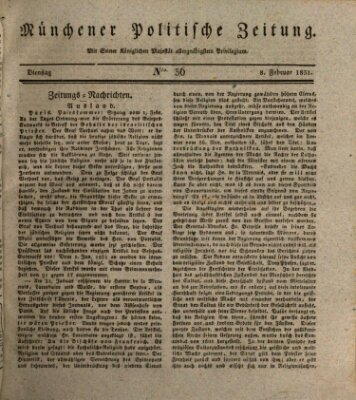 Münchener politische Zeitung (Süddeutsche Presse) Dienstag 8. Februar 1831