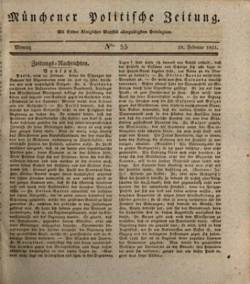 Münchener politische Zeitung (Süddeutsche Presse) Montag 28. Februar 1831