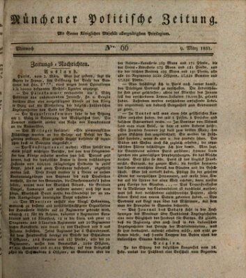 Münchener politische Zeitung (Süddeutsche Presse) Mittwoch 9. März 1831