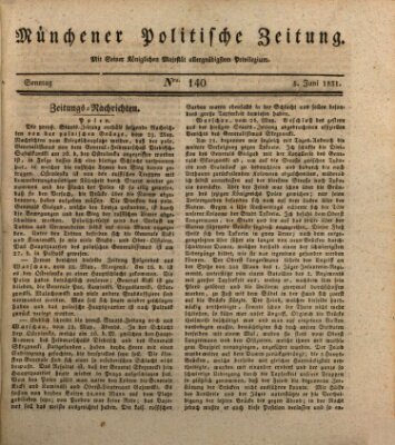 Münchener politische Zeitung (Süddeutsche Presse) Sonntag 5. Juni 1831