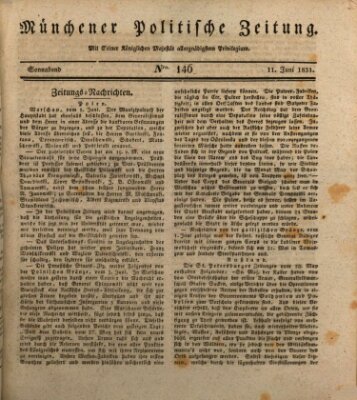 Münchener politische Zeitung (Süddeutsche Presse) Samstag 11. Juni 1831