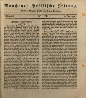 Münchener politische Zeitung (Süddeutsche Presse) Samstag 25. Juni 1831