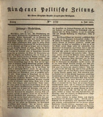 Münchener politische Zeitung (Süddeutsche Presse) Freitag 8. Juli 1831